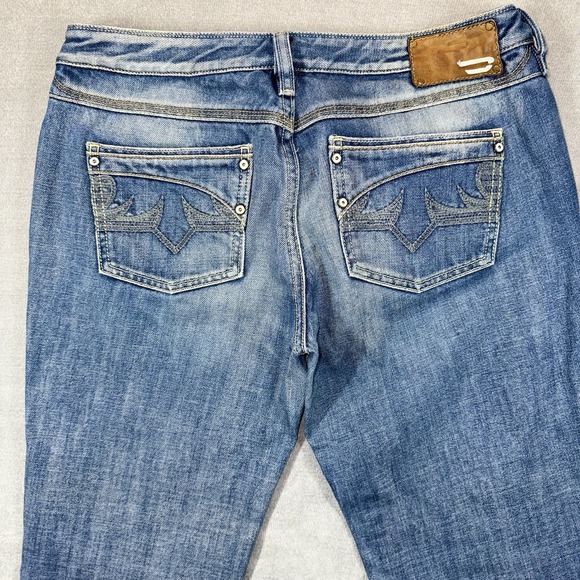 Diesel Womens Kycut Jeans 30X32 Blue Low Rise Straight Leg 100% Cotton Faded - Picture 5 of 14